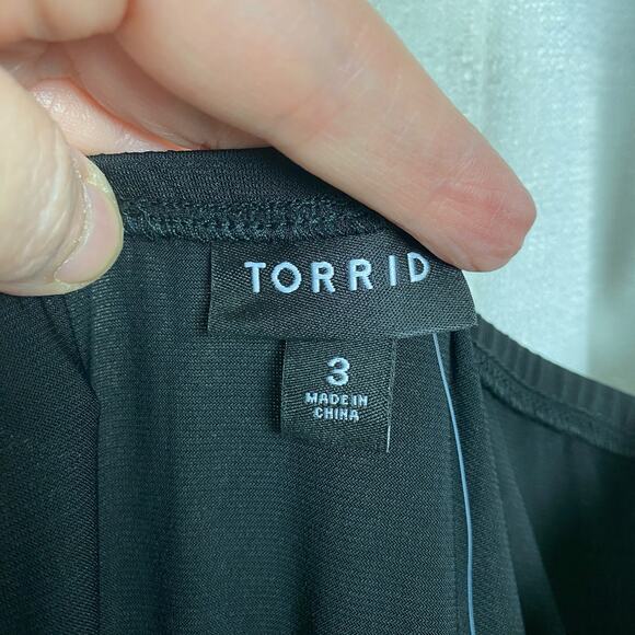 Torrid Black Studio Knit Tube Top Wide Leg Jumpsuit Sz.3 NWT - Picture 7 of 15